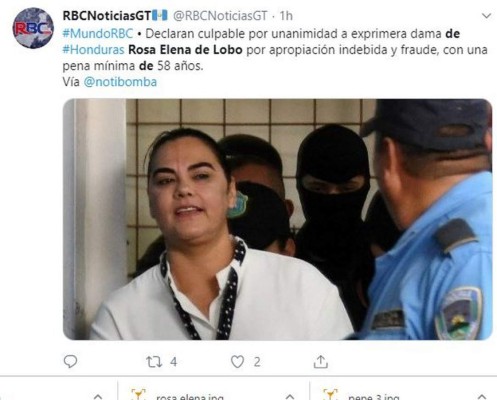 Así informaron medios internacionales fallo contra ex primera dama de Honduras