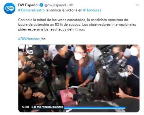 Así informan medios internacionales la virtual victoria de Xiomara Castro