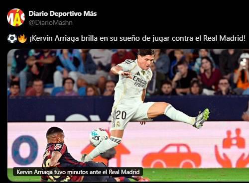 No se achicó Orgullo catracho: Reacción de la prensa tras partido de Kervin Arriaga ante Real Madrid