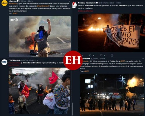Diversas protestas se realizaron el miércoles en distintas zonas de Honduras, y no pasaron desapercibidas por los medios de comunicación internacionales.