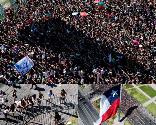 FOTOS: Multitudinaria marcha de chilenas por el Día de la Mujer