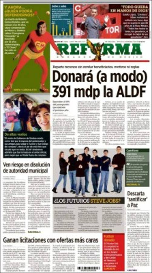 Muerte de Chespirito acaparó portadas de diarios