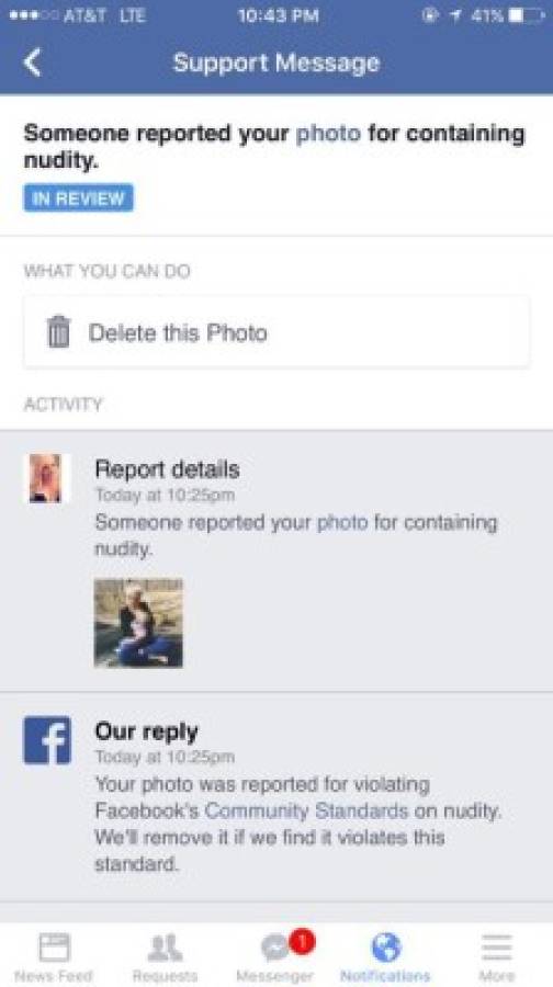 Facebook: Así responde madre denunciada por fotos mientras amamanta