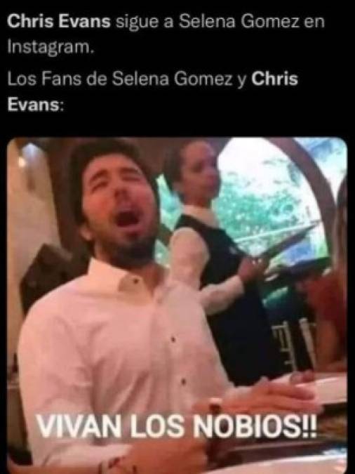 Supuesta relación entre Selena Gómez y Chris Evans desata ola de memes