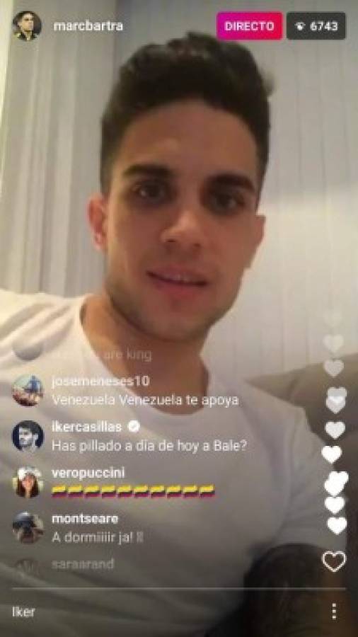 Iker Casillas se burla de Marc Bartra en una transmisión en vivo a través de Instagram