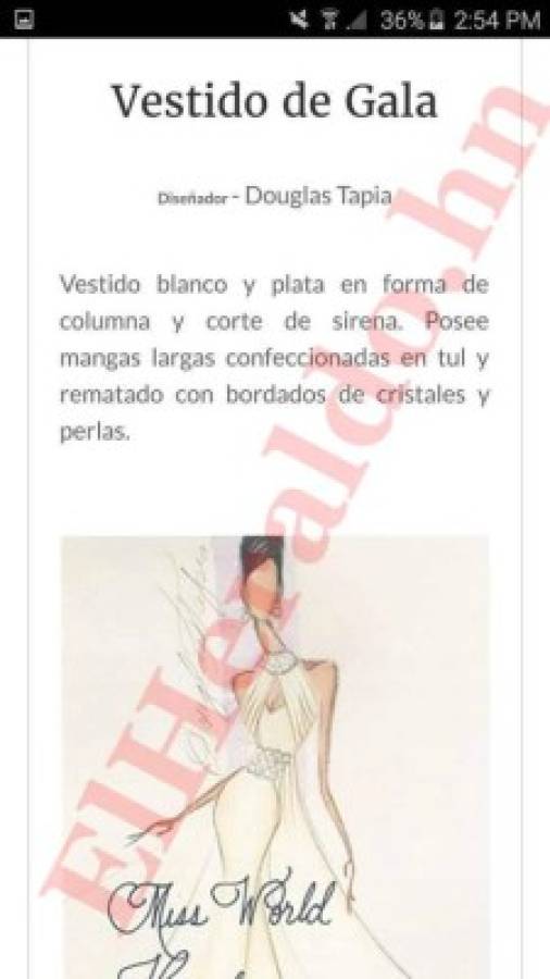 ¿Cómo será el vestido que usará Miss Honduras Mundo 2016 en certamen?