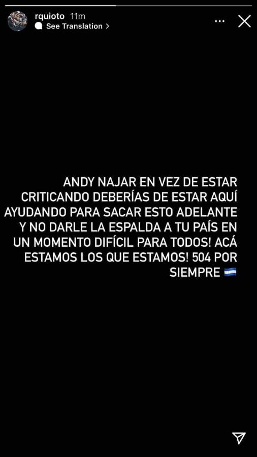 Romell Quioto a Andy Najar: ‘Deberías estar aquí y no darle la espalda a tu país’