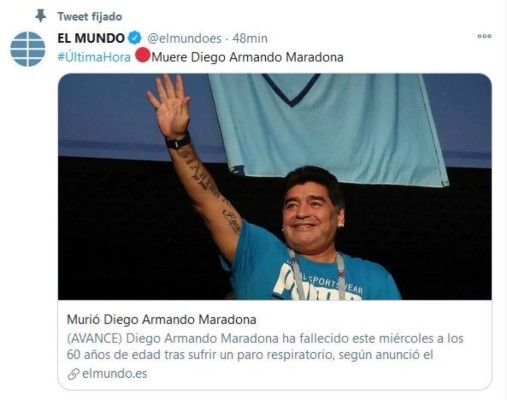 Así informó el mundo la muerte del astro del fútbol Maradona (FOTOS)