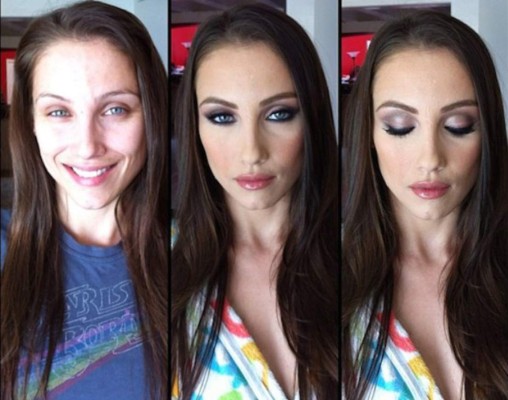 Revelan a las actrices porno con y sin maquillaje
