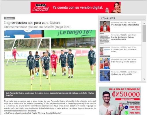 'La Sele necesita rivales débiles': Así opina la prensa de Costa Rica previo al partido ante Honduras