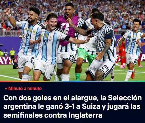 Lo que dicen los medios tras polémico triunfo de Argentina sobre Suiza para avanzar a semis