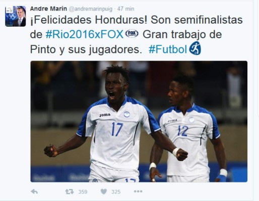 Comentarista mexicano André Marín se traga sus palabras y felicita a Honduras