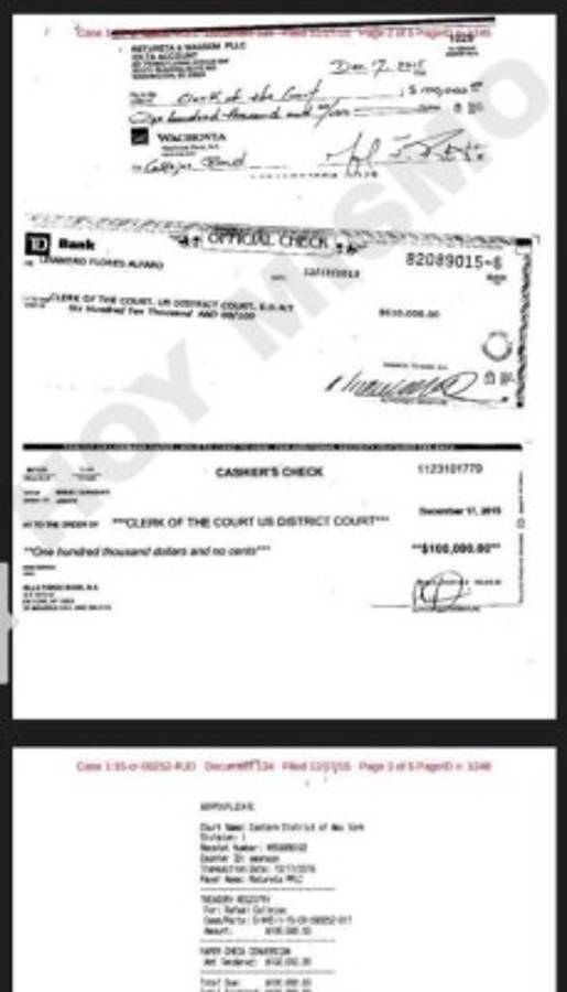 Yerno de Rafael Callejas pagó fianza en los tribunales de NY