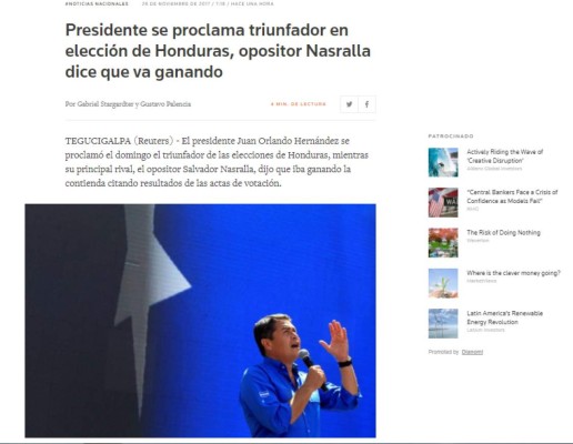 Esto dicen los medios internacionales sobre las elecciones de Honduras