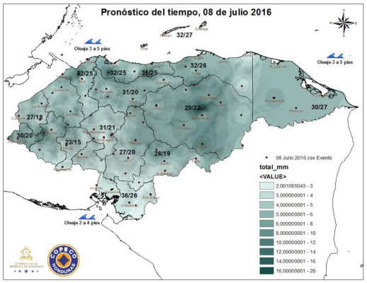 Honduras registra lluvias por ingreso de onda tropical
