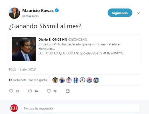 Mauricio Kawas: Proceso de Jorge Luis Pinto fue demasiado caro