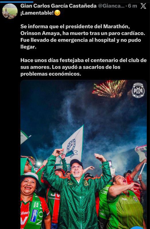 Rely Maradiaga se quiebra y lanza promesa tras la muerte de Orinson Amaya, presidente de Marathón