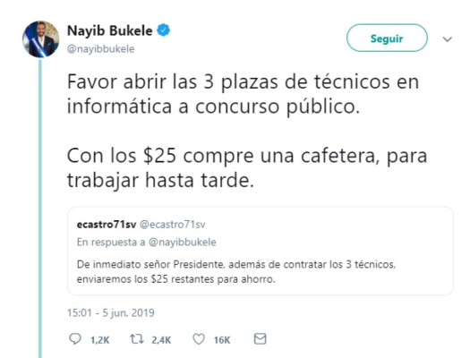 Despidos, reclamos y órdenes: los tuits más controversiales de Nayib Bukele, presidente de El Salvador