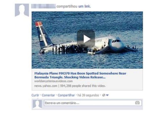 Virus usa falsa noticia de hallazgo de avión de Malaysia Airlines