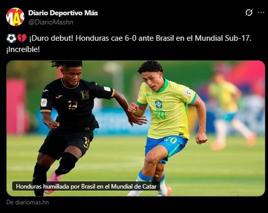Triste realidad Da lástima: La reacción de la prensa tras paliza a Honduras en el Mundial Sub-17