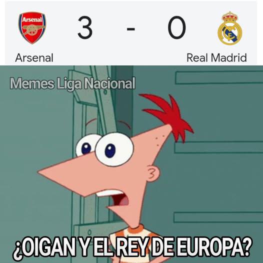 ¡No perdonan! Los memes que dejó el baile del Arsenal al Real Madrid en Champions League ¡No perdonan! Los memes que dejó el baile del Arsenal al Real Madrid en Champions League