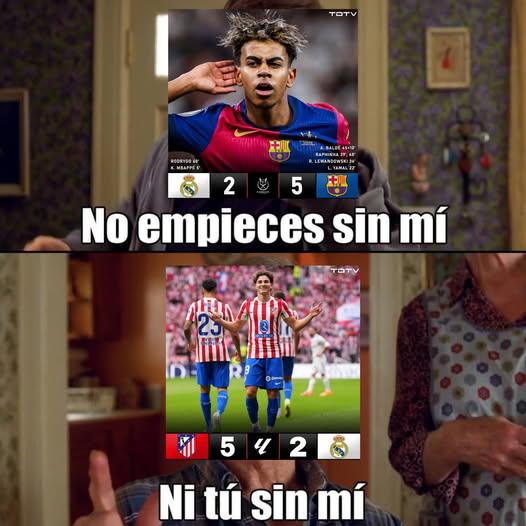 Real Madrid fue goleado por Atlético y los memes no podían faltar; disfruta el Barcelona