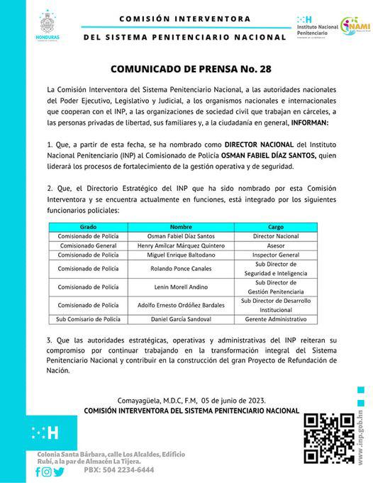 Nombran al comisionado de Policía Osman Díaz como nuevo director del INP