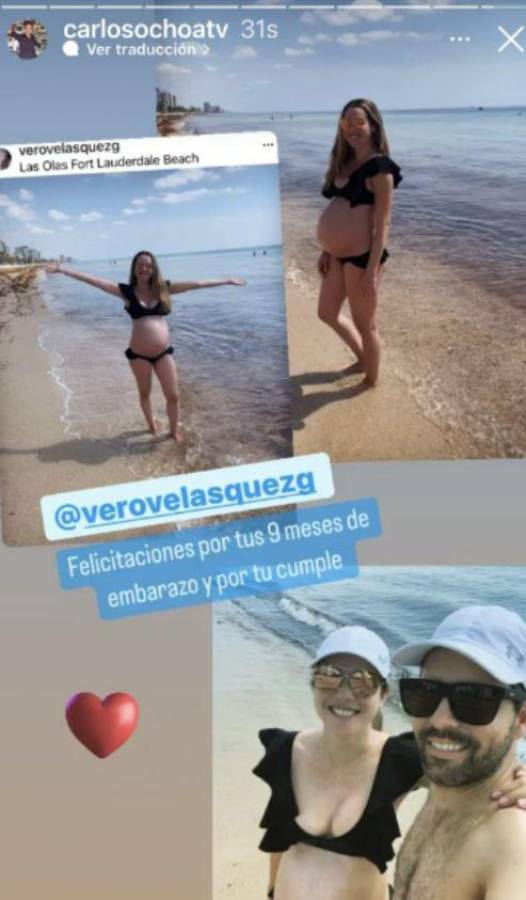 Verónica junto a su esposo en las playas de Fort Lauderdale en Florida.
