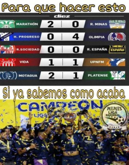 Los memes que dejó la primera jornada del torneo Apertura de la Liga Nacional de Honduras