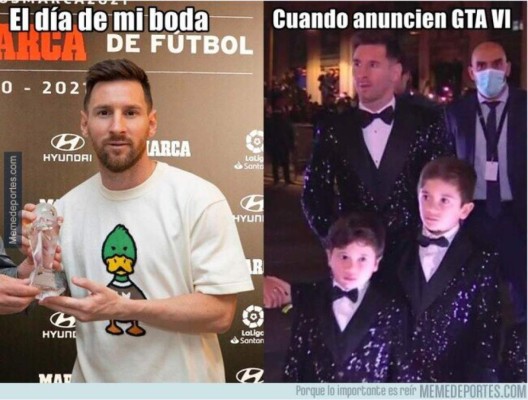 Messi es feliz con su Balón de Oro y memes arremeten contra Cristiano Ronaldo
