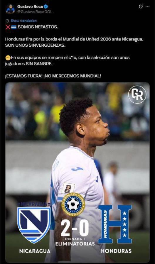 Lo que dicen los medios tras derrota de Honduras ante Nicaragua; señalan el culpable