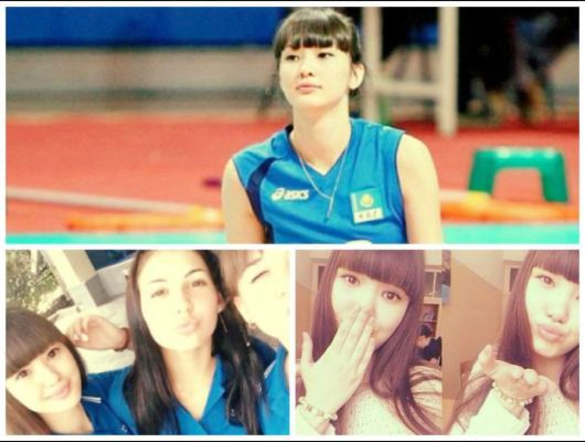 La joven demasiado hermosa que juega voleibol