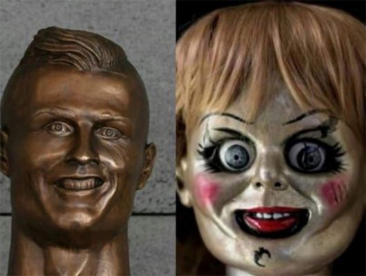 Los crueles memes sobre Cristiano Ronaldo por el busto develado en el aeropuerto de Madeira