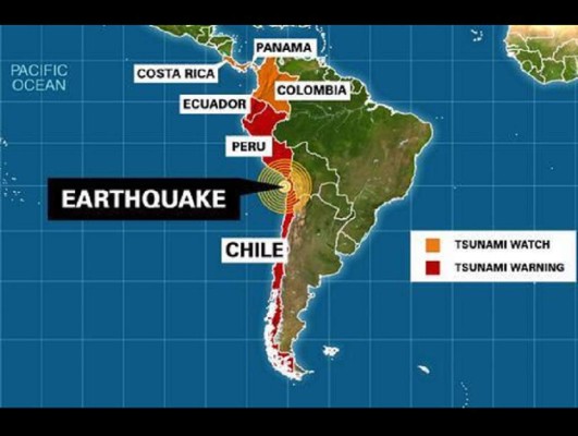 Alerta de tsunami en el Pacífico de Honduras tras terremoto en Chile