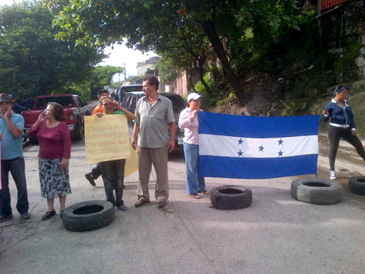 Protesta de pobladores en Tegucigalpa