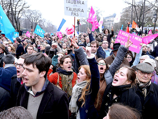 Marcha en París contra matrimonio gay