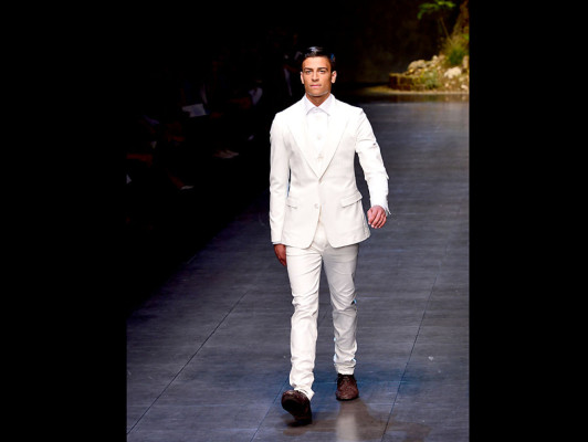 Sello masculino en pasarela de Milán