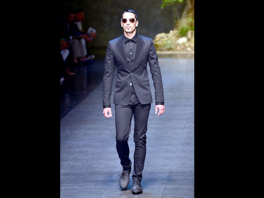 Sello masculino en pasarela de Milán