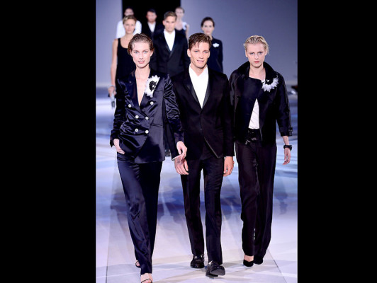 Sello masculino en pasarela de Milán