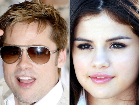 Selena Gómez se esconde bajo una mesa al conocer a Brad Pitt