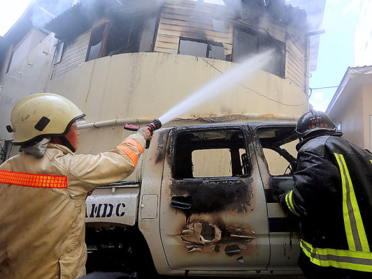 Incendio en bodega de la Alcaldía municipal en centro de Tegucigalpa