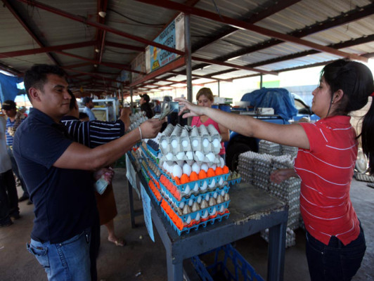 Amas de casa resienten alza de siete lempiras al cartón de huevos