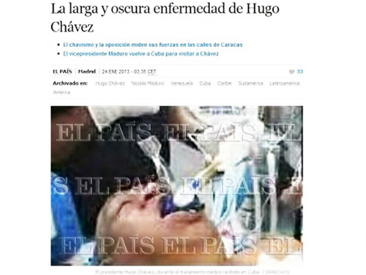 Polémica mundial por supuesta foto de Hugo Chávez entubado