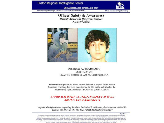 Sospechoso de Boston está en estado grave y no puede hablar