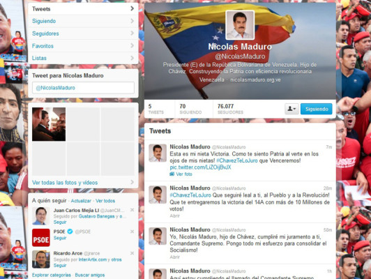 Nicolás Maduro sale a las redes sociales con cuenta en Twitter