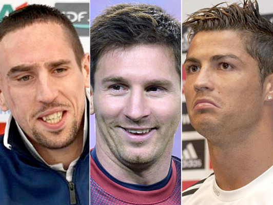 Messi, Cristiano y Ribery, los favoritos al Balón de Oro 2013
