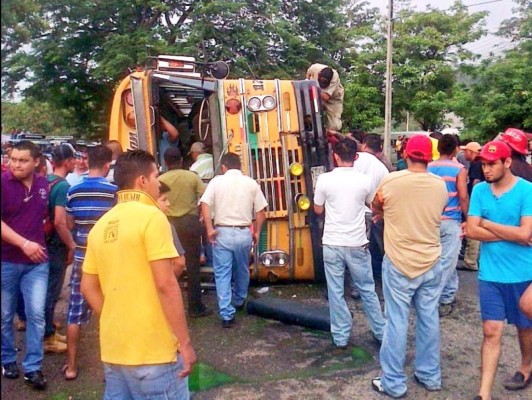 Ocho heridos en accidente al norte de Honduras