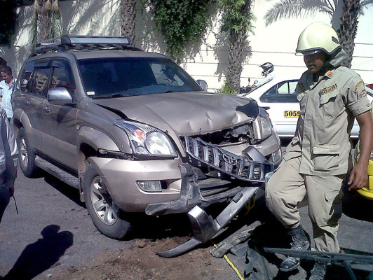 Accidente atrás de la embajada de EE UU