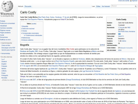 Insultan a Carlo Costly en Wikipedia