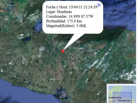Nuevo sismo sacude zona norte de Honduras